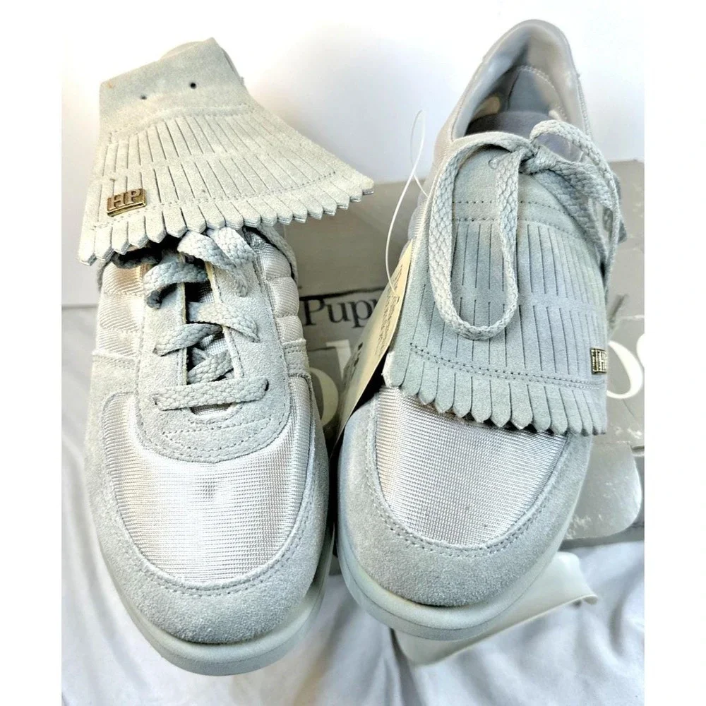Vintage Hush Puppy Golf Shoe 6.5M/8.5W Gray Suede Mesh w/ Kiltie Fringe Flap NIB